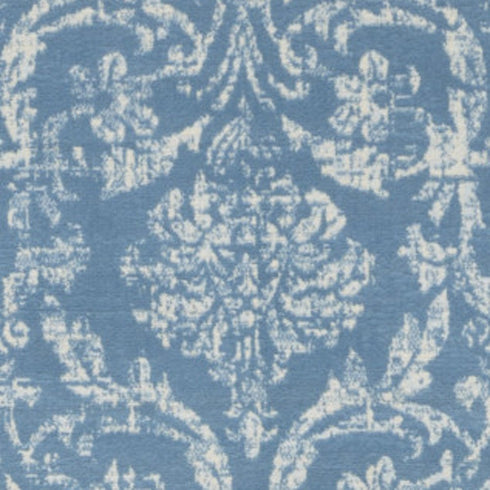 2' X 4' Blue Damask Power Loom Area Rug